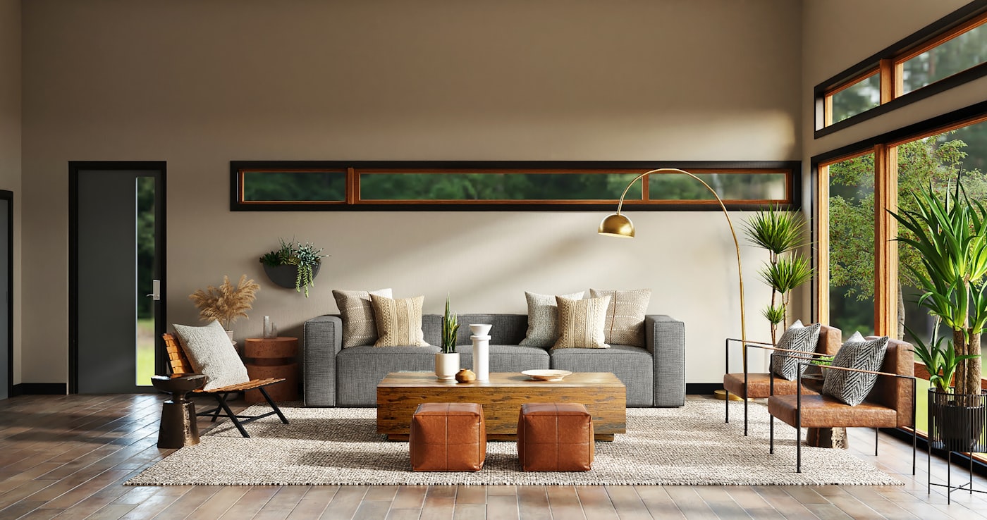 Warm modern living space